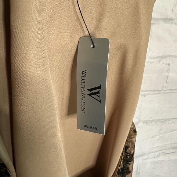 Worthington Tan Satin Sleeveless Blouse, Size 2X - Picture 5 of 6